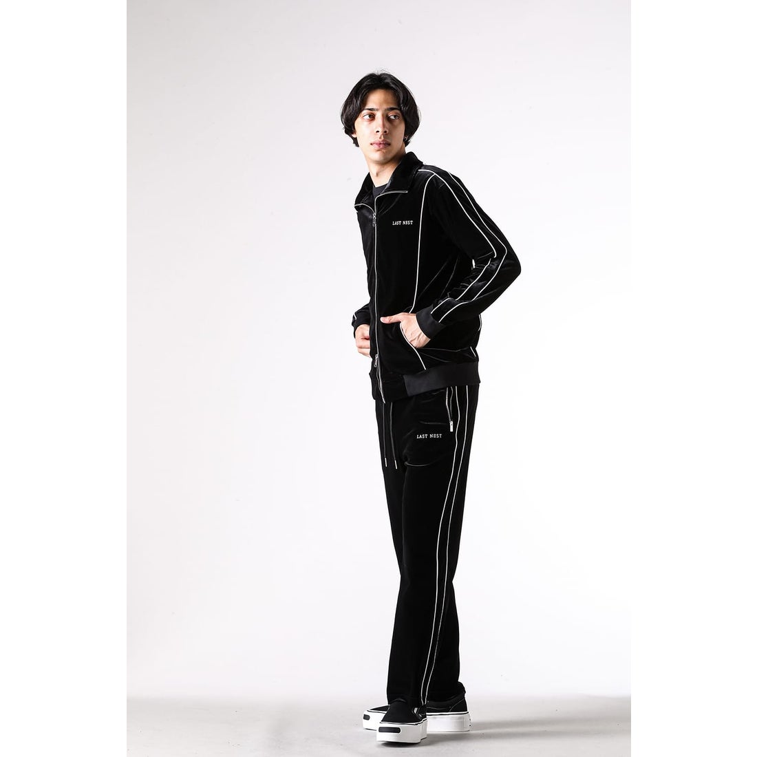 ラストネスト LAST NEST Velour Track Jacket V2 （Black） -FASCINATE