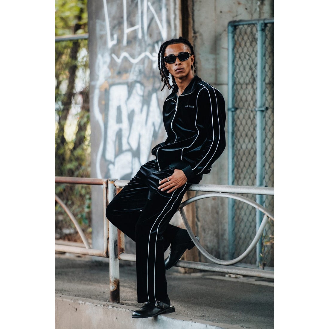 ラストネスト LAST NEST Velour Track Jacket V2 （Black） -FASCINATE