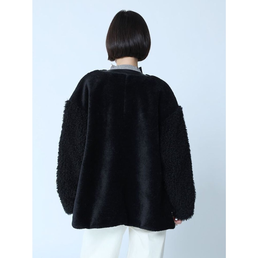 ラシュッド LASUD スリットロゴボアブルゾン （ベージュ） -靴