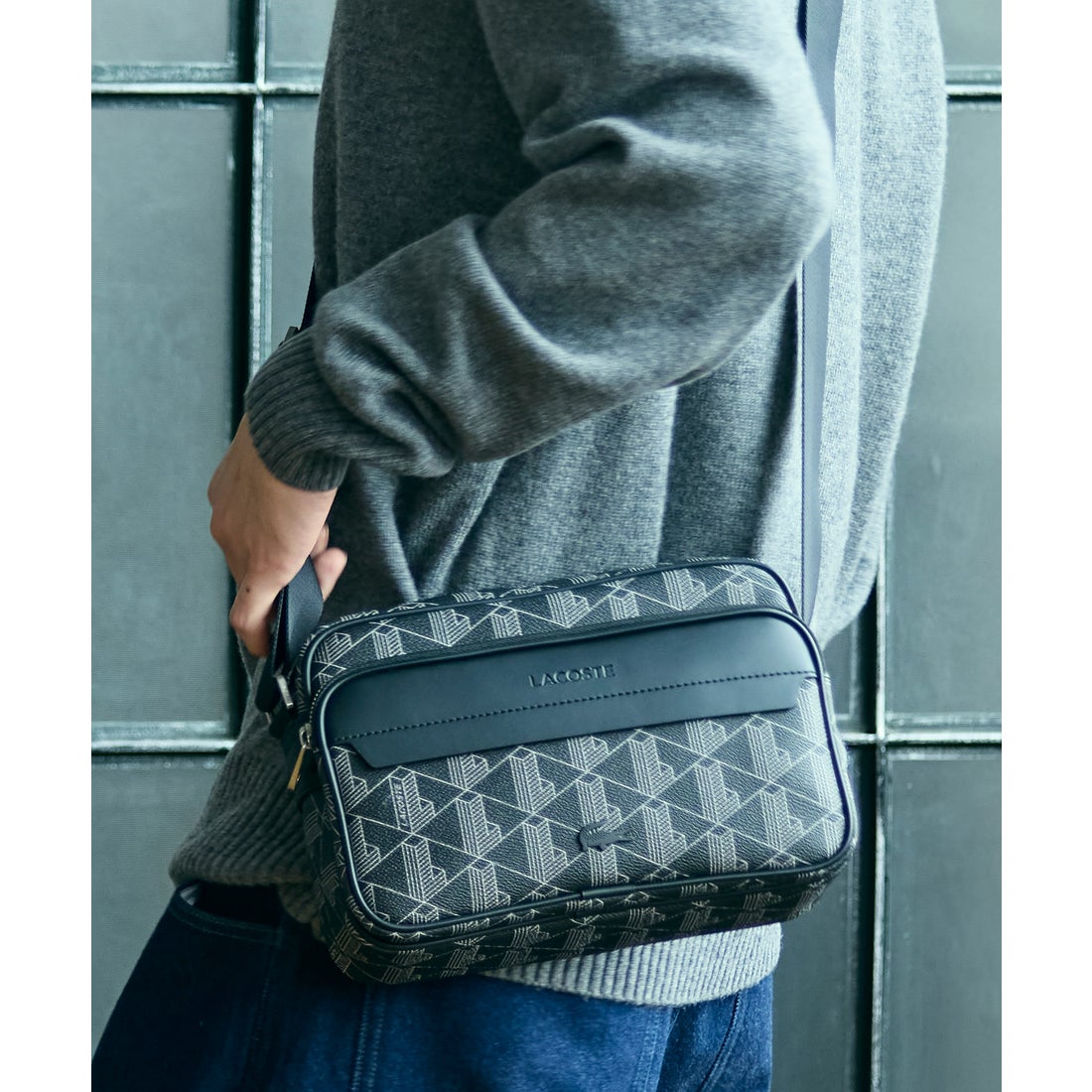 ラコステ LACOSTE ザ ブレンド グレインテクスチャーショルダーバッグ