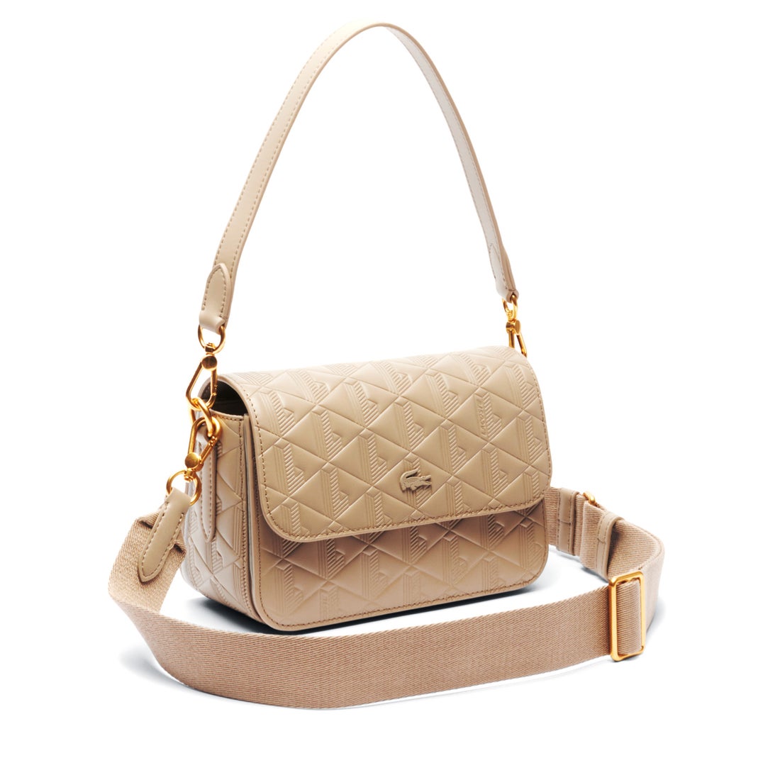 ラコステ LACOSTE マヘキ レザーショルダーバッグ（モスグリーン