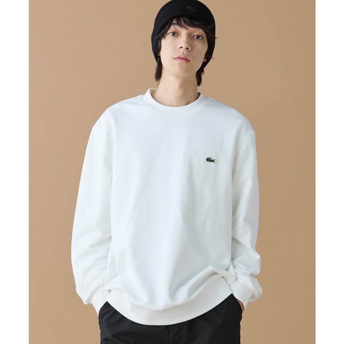 ラコステ LACOSTE エッセンシャルクルーネックスウェット （ブラウン
