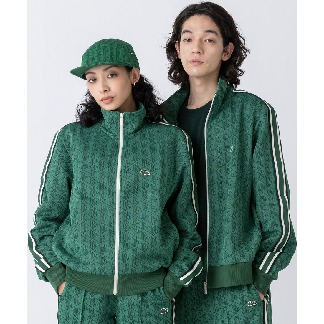 ラコステ LACOSTE モノグラムジャカードトラックジャケット （ダーク