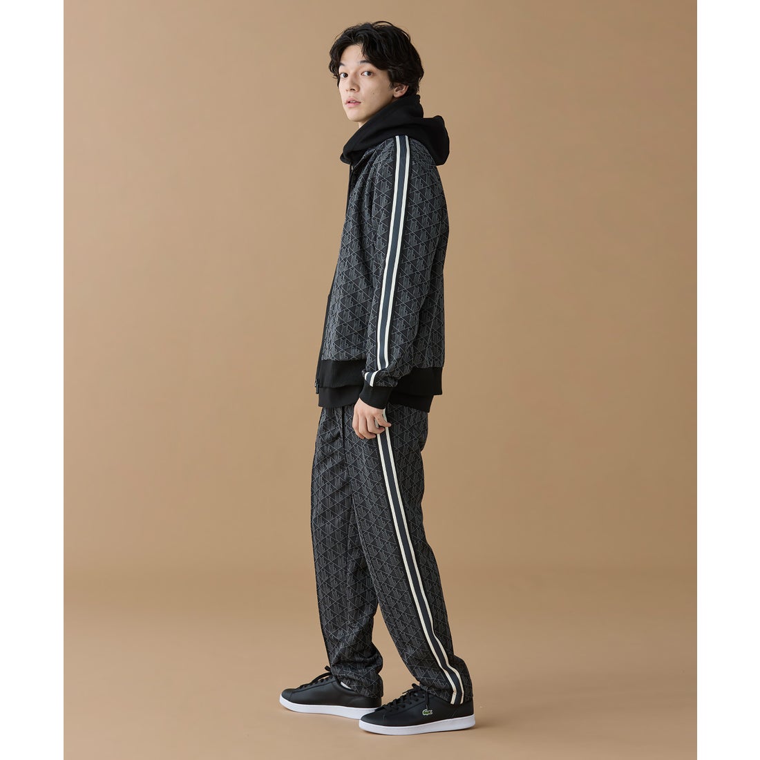 ラコステ LACOSTE モノグラムジャカードトラックジャケット （ネイビー