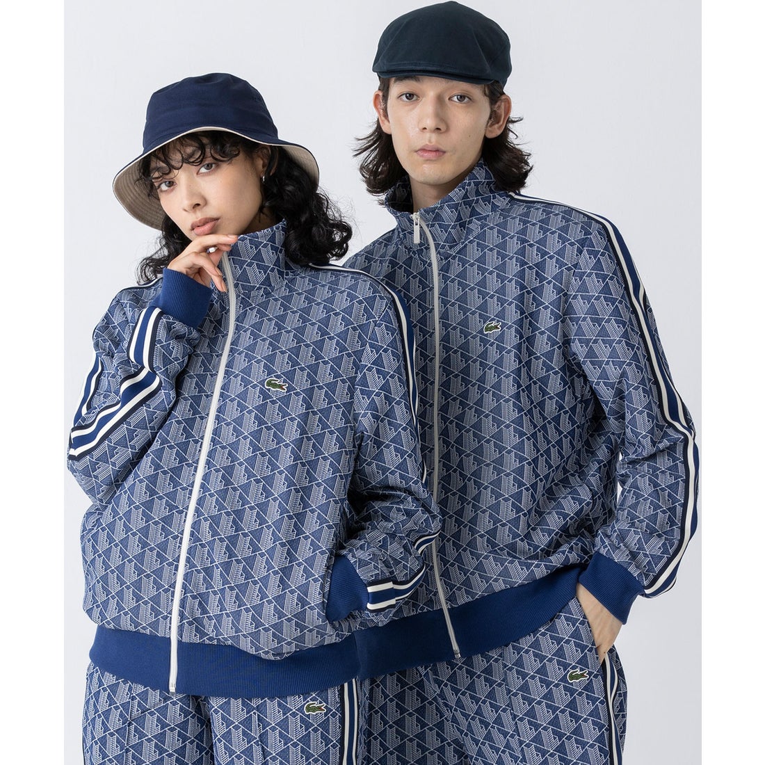 ラコステ LACOSTE モノグラムジャカードトラックジャケット （ネイビー