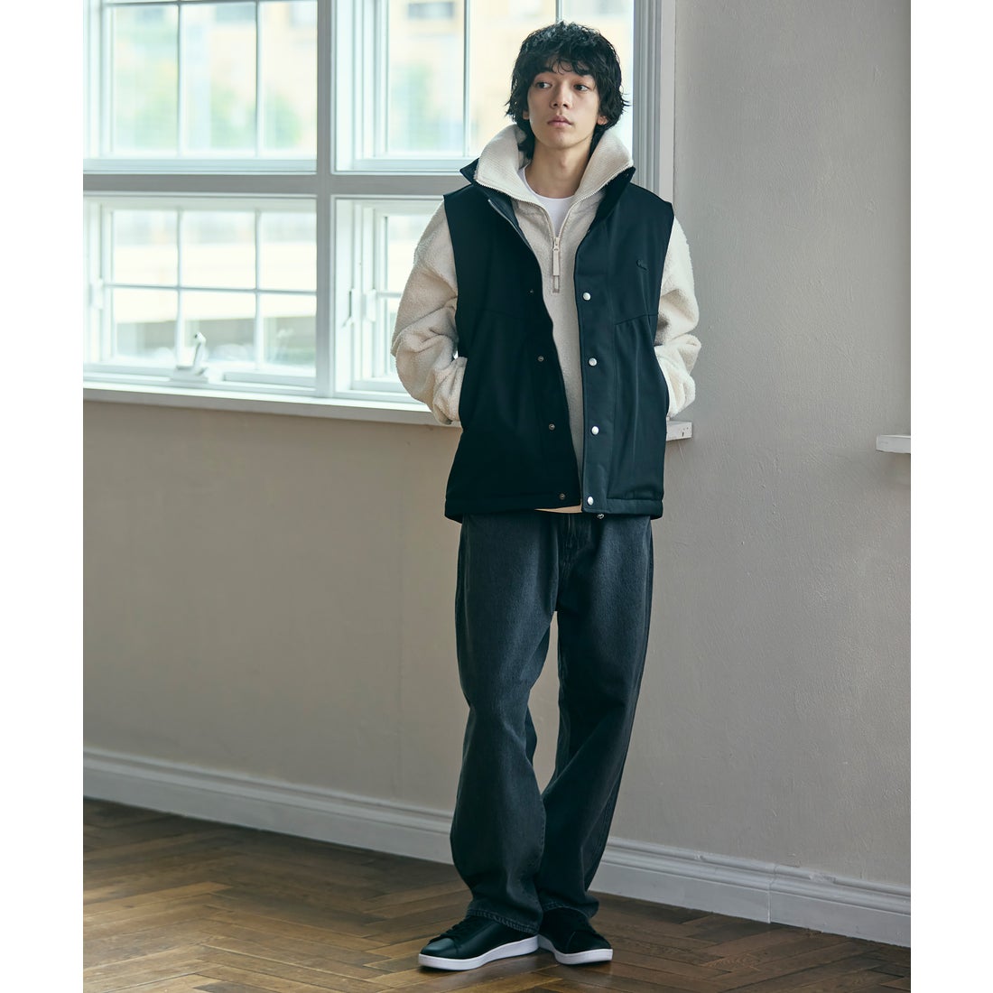 ラコステ LACOSTE 耐水透湿ダウンベスト（ブラック） -waja bazar