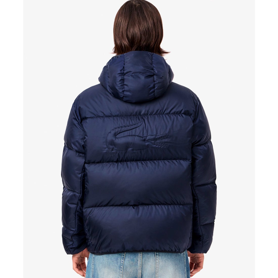 ラコステ LACOSTE バックステッチダウンジャケット（ダークネイビー