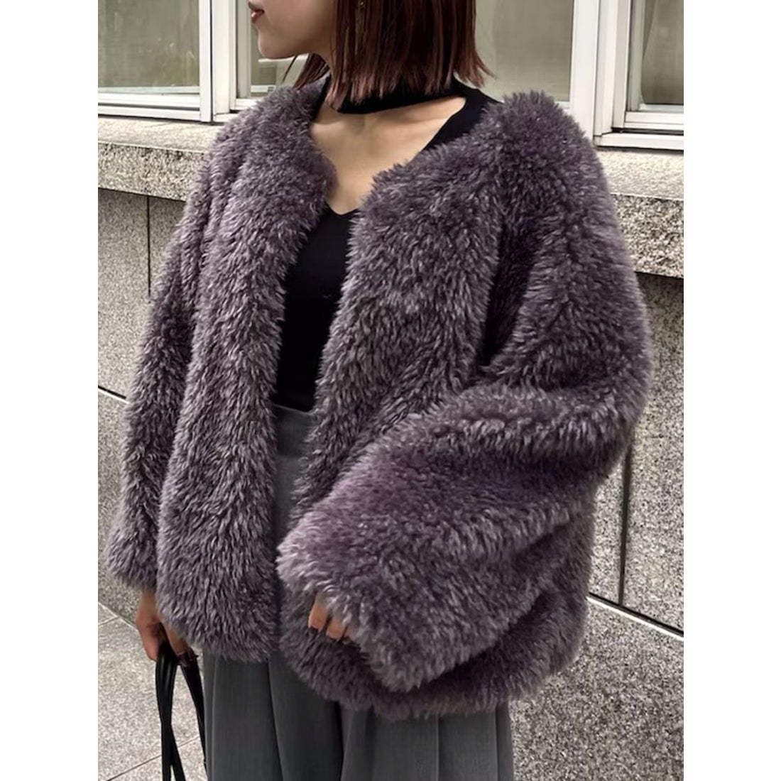 ラグナムーン LAGUNAMOON 【WEB限定】カールフェイクファーコート