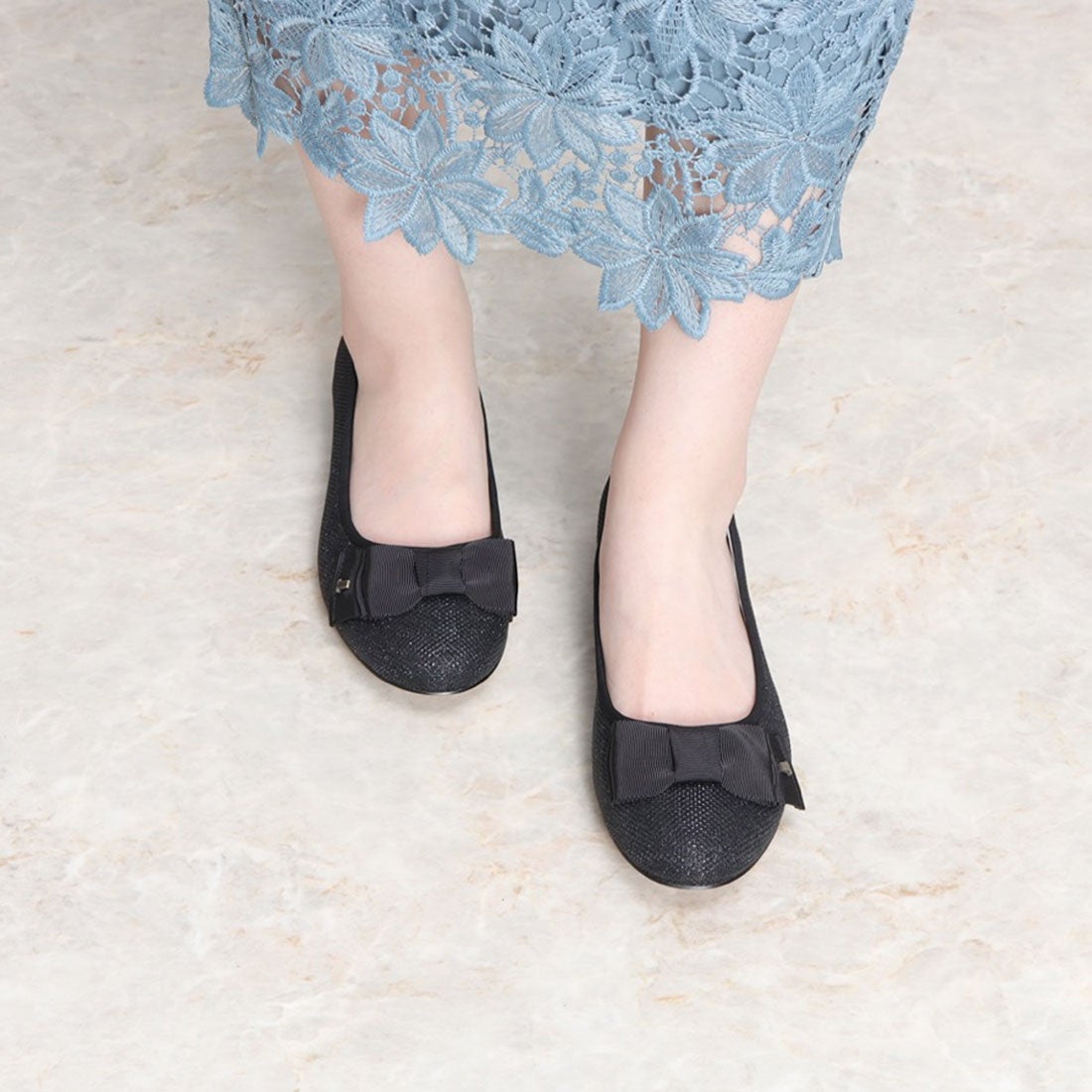 ランバン オン ブルー LANVIN en Bleu 【大きいサイズ】リボンモチーフ