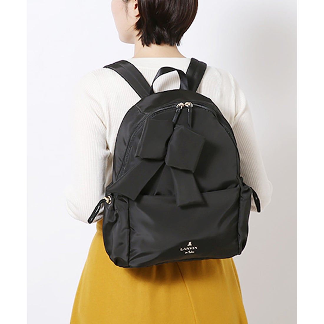 LANVIN en Bleu ニナ 大リボン付きリュックサック ブラック -靴