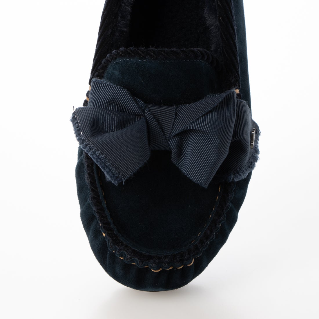 ランバン オン ブルー LANVIN en Bleu リボンモチーフボアモカシン