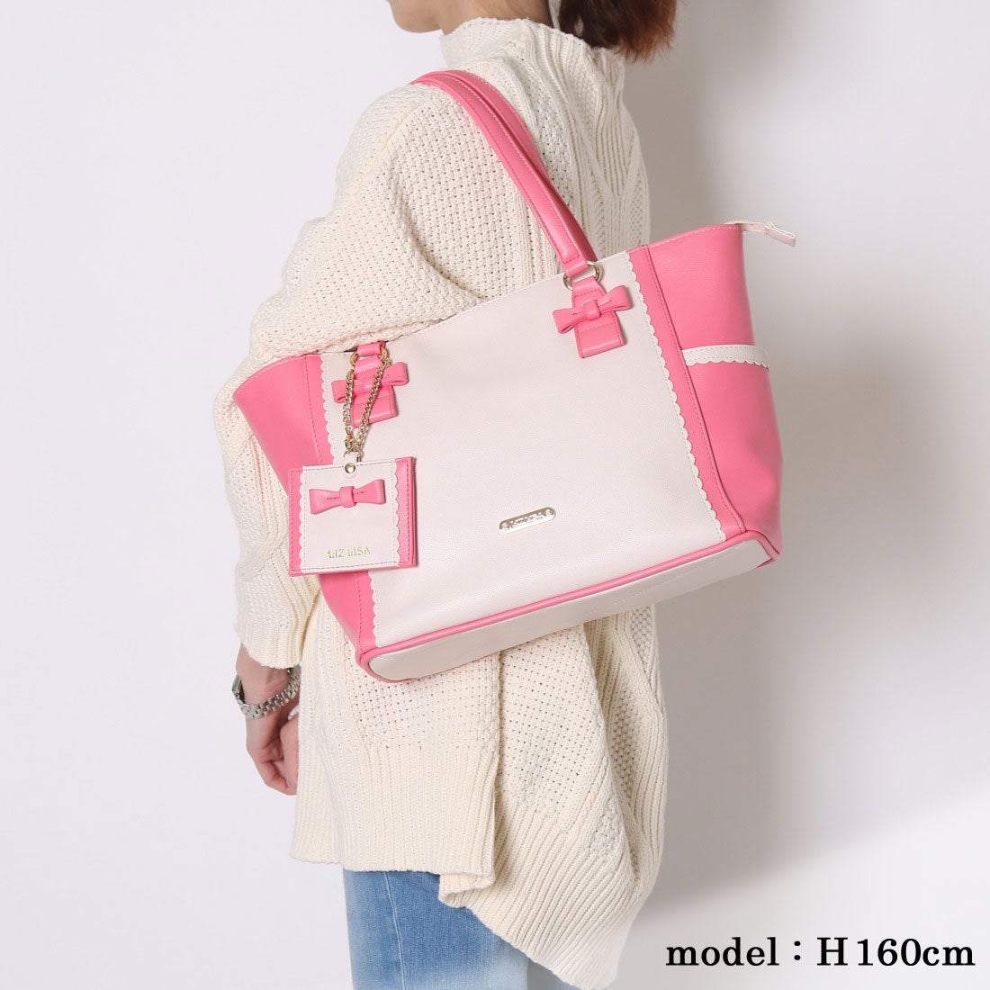 リズリサ LIZ LISA ブッティ バイカラートートバッグ （ピンク