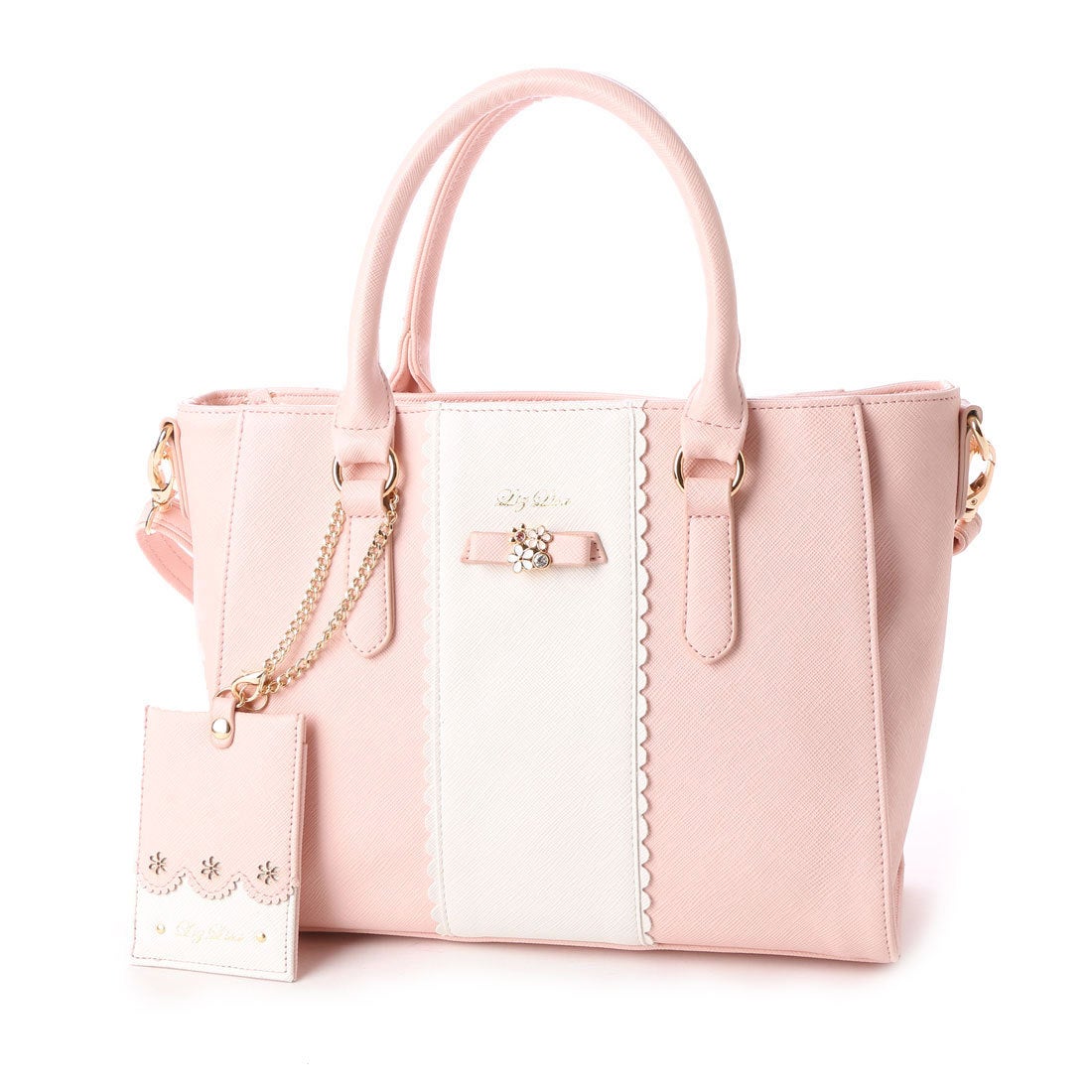 リズリサ LIZ LISA アネラ リボンブローチ付バイカラー2WAYミニトート