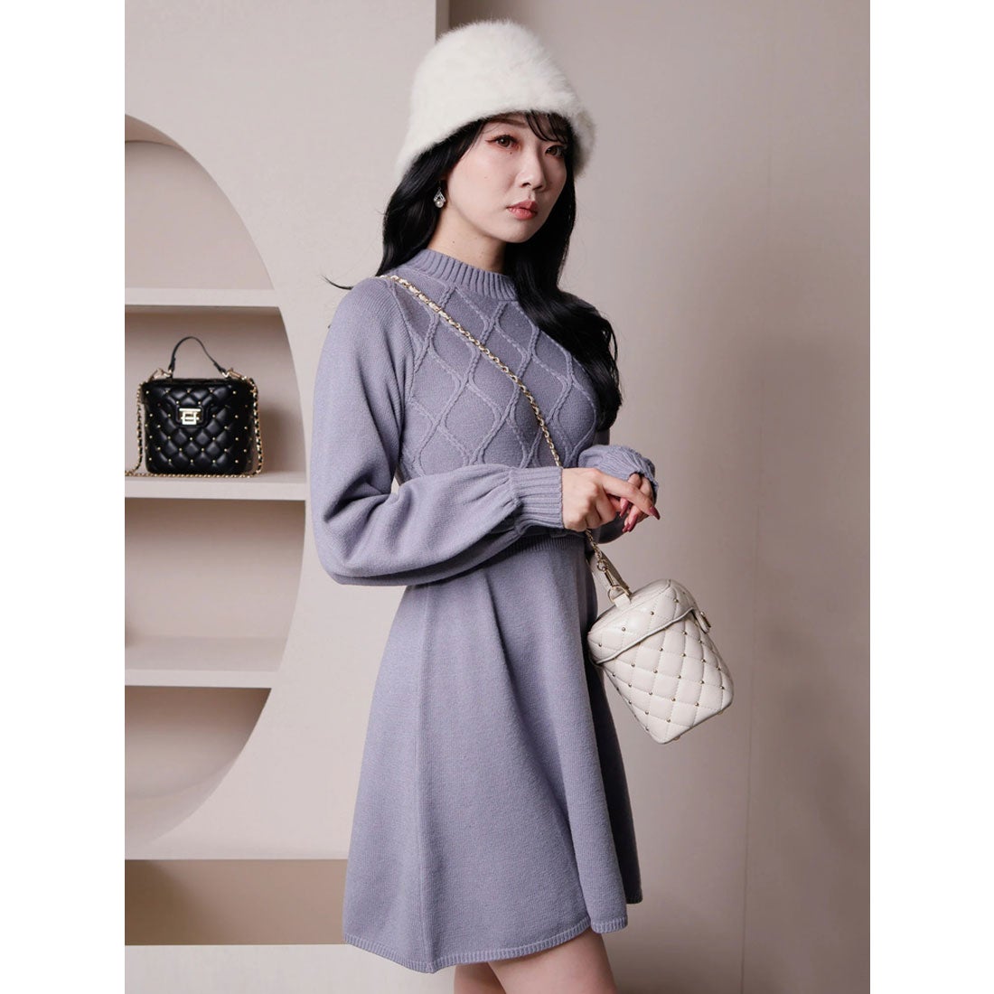 リップサービス LIP SERVICE ダイヤケーブルフレアミニワンピース