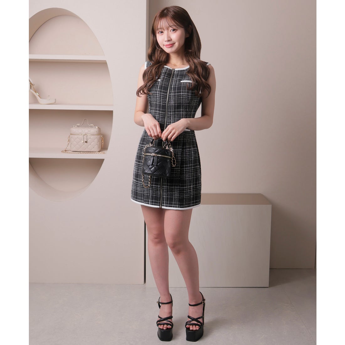 リップサービス LIP SERVICE サマーチェックノースリワンピース