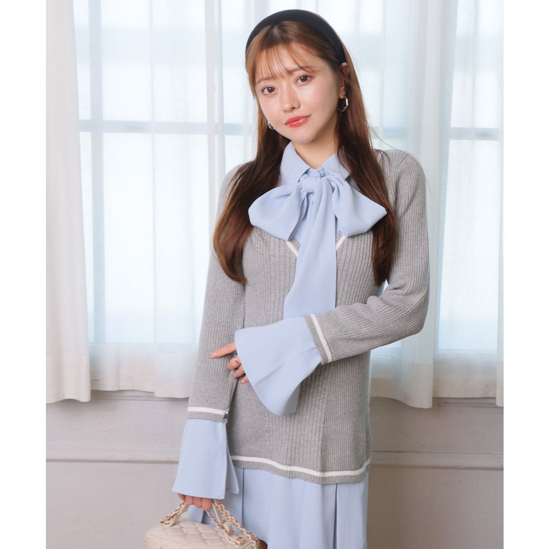 リップサービス LIP SERVICE シャツドッキングプリーツワンピース