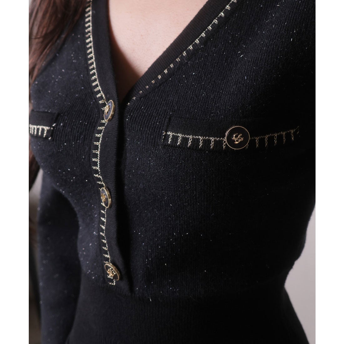 リップサービス LIP SERVICE チェーンステッチクラシカルワンピース