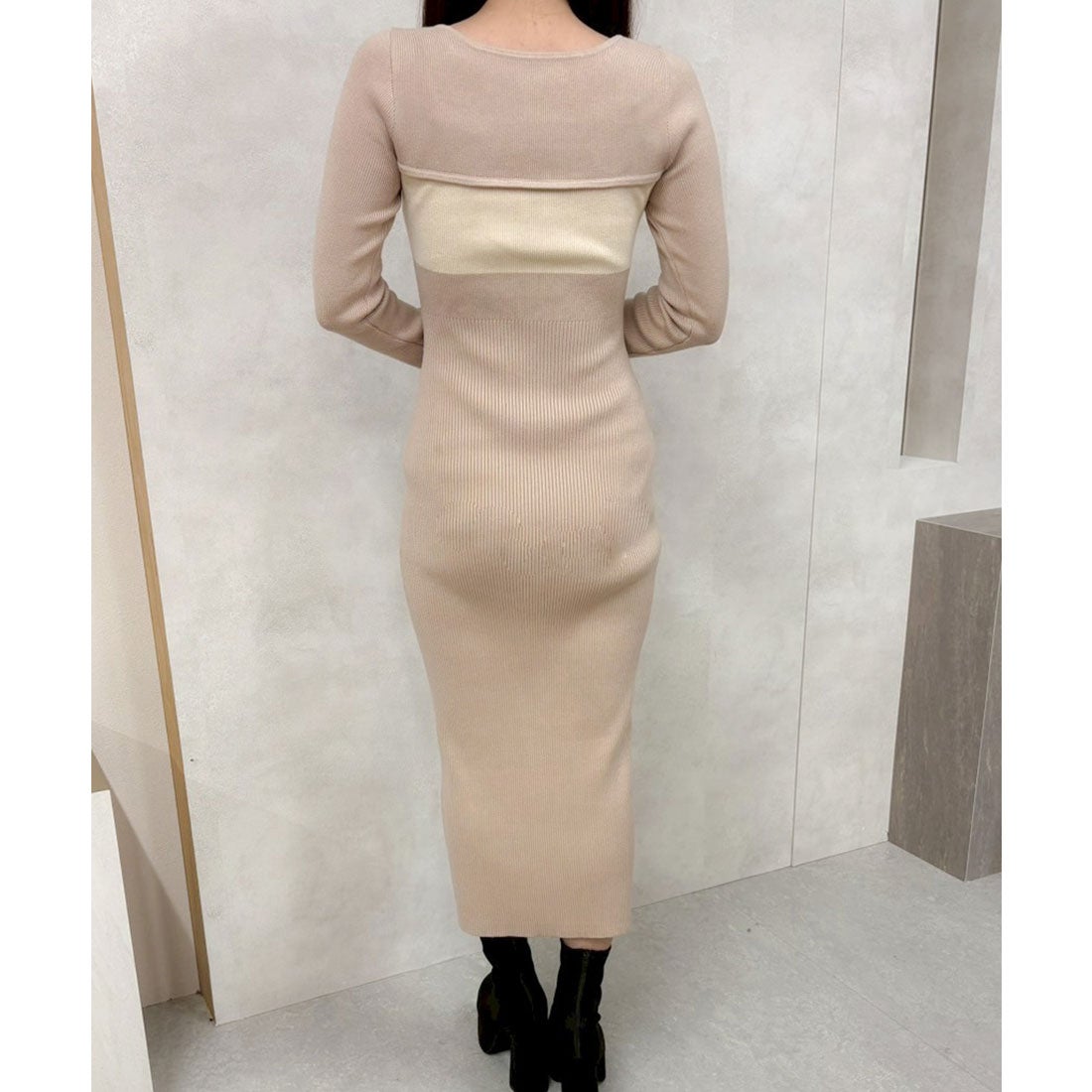 リップサービス LIP SERVICE デコルテオープンバイカラーリボンニット