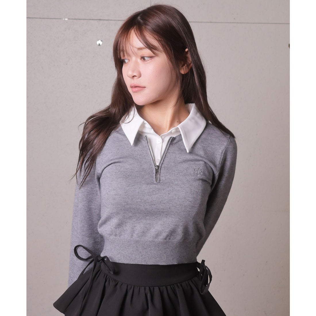 リップサービス LIP SERVICE 2wayシャツレイヤードニットトップス