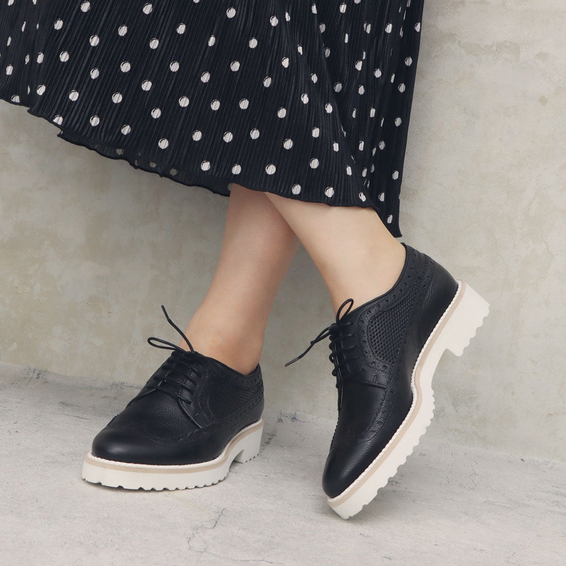 ルカ グロッシ Luca Grossi パンチングレザーレースアップシューズ