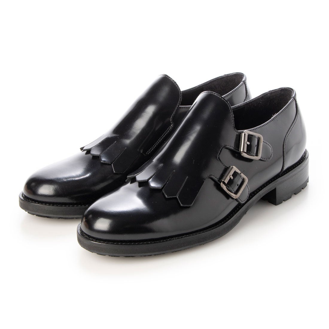 ルカ グロッシ Luca Grossi ダブルモンクフリンジシューズ （ブラック