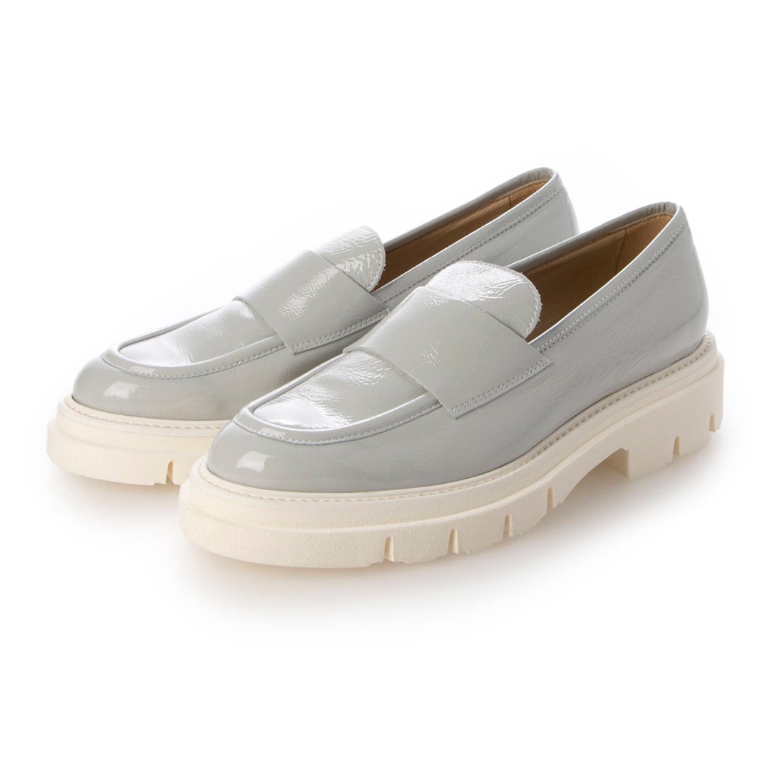 ルカ グロッシ Luca Grossi 厚底コインローファー （グレー） -靴
