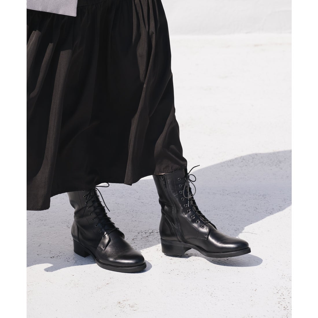 ルカ グロッシ Luca Grossi レースアップショートブーツ （ブラック