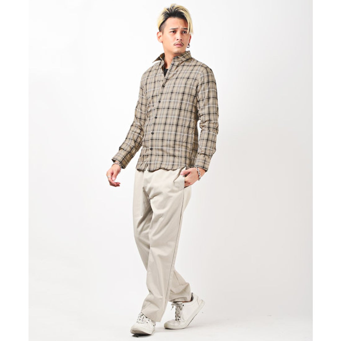 ラグスタイル LUXSTYLE チェックシャツ/長袖シャツ メンズ チェック