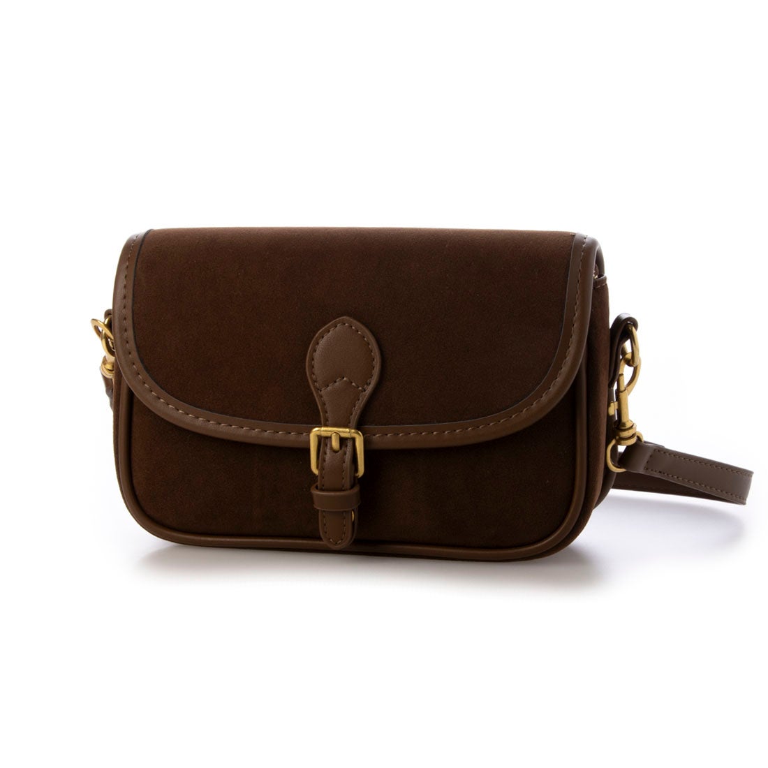 ラスドット lus. スエード2WAYショルダーバッグ （ブラウン） -靴