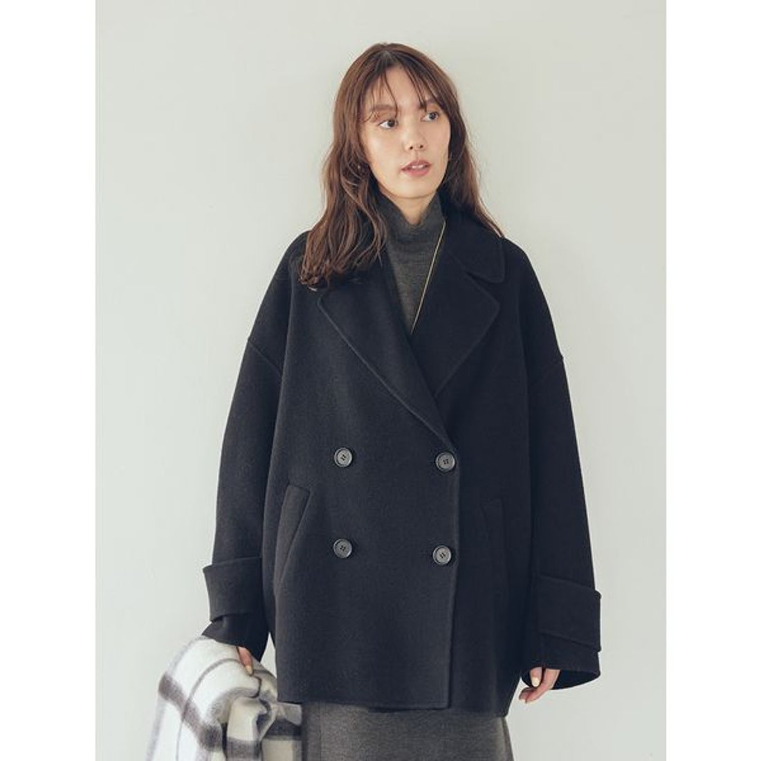 ミラ オーウェン Mila Owen woolコクーンシルエットピーコート （MOC