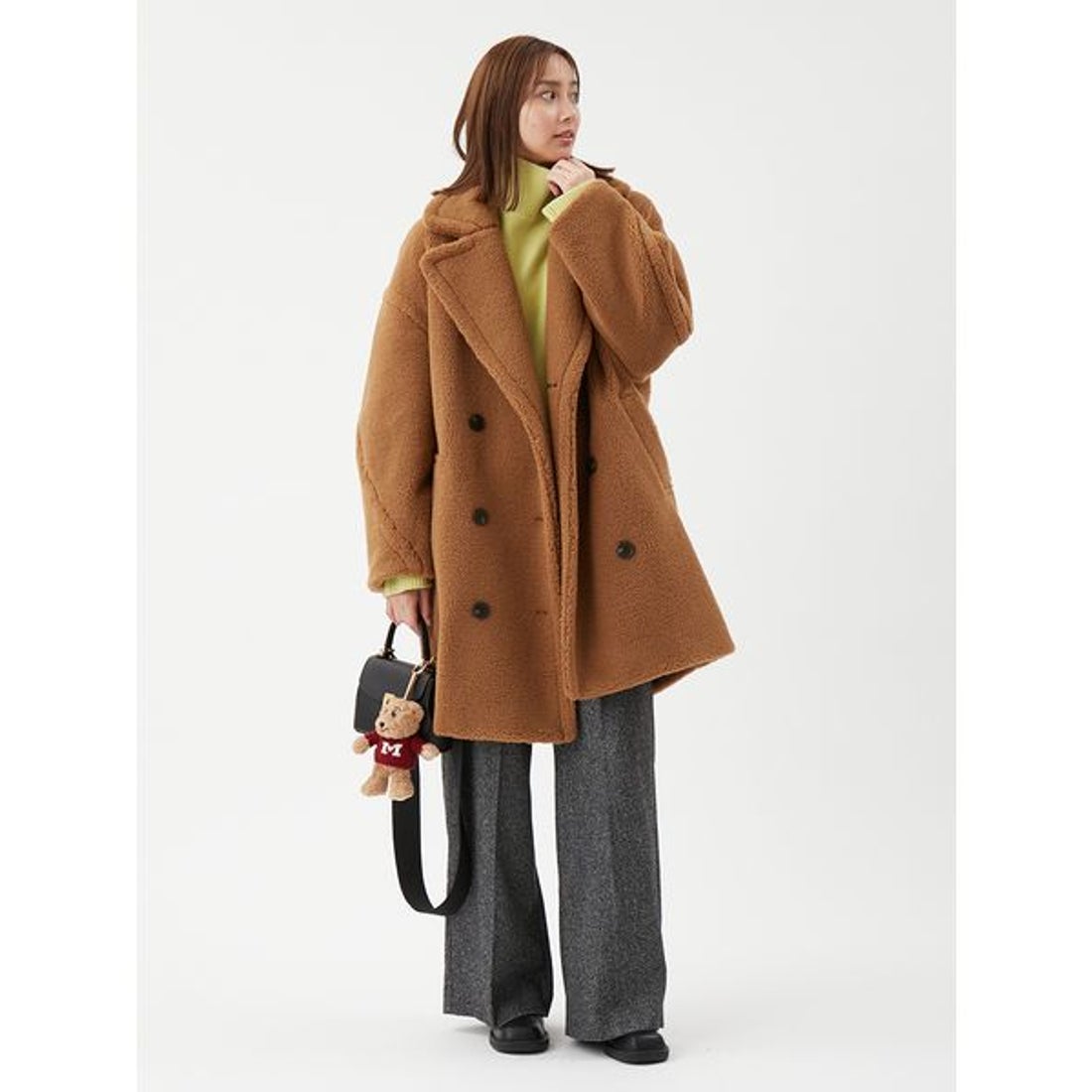 ミラ オーウェン Mila Owen オーバーサイズボアコート （RED