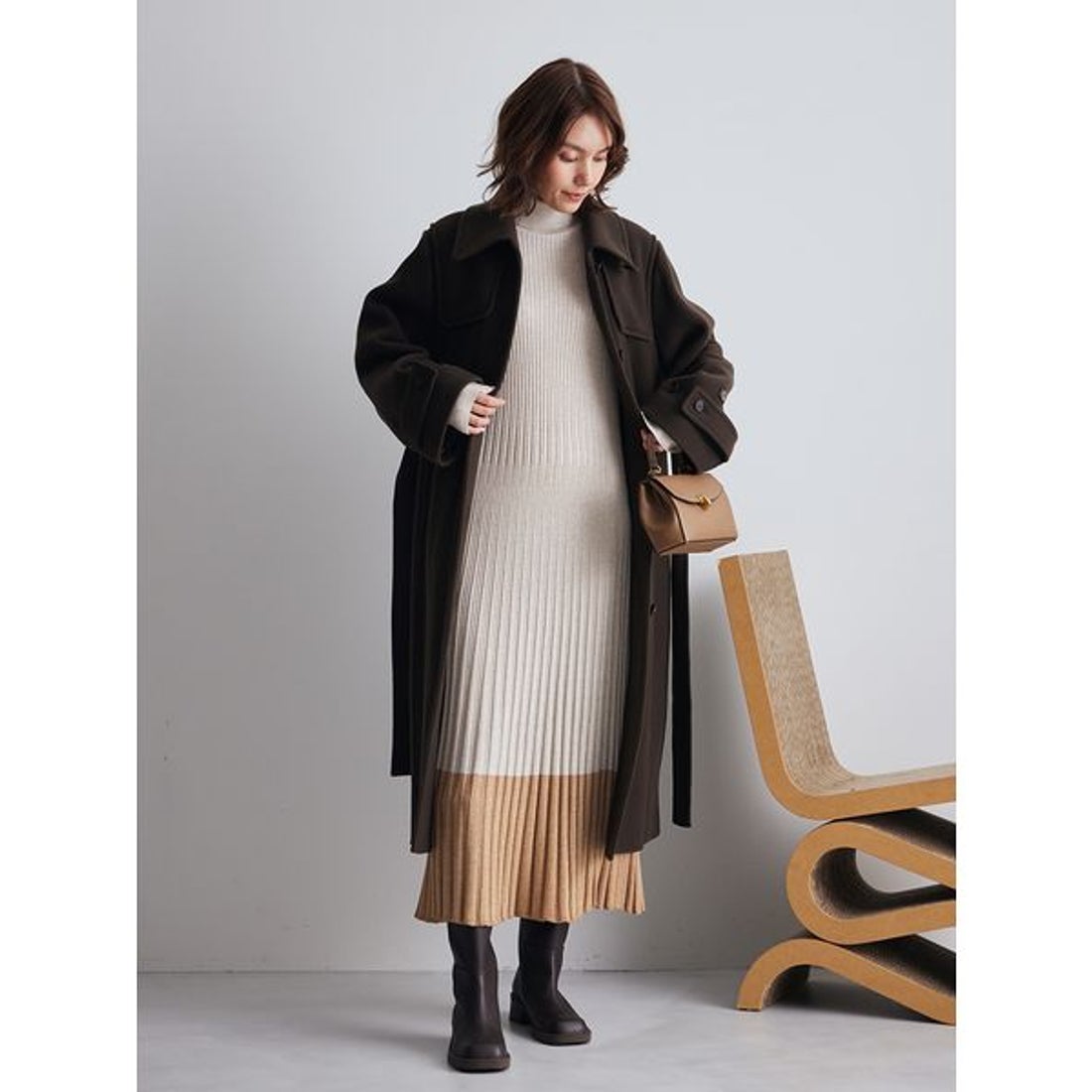 ミラ オーウェン Mila Owen ロングリバーコート （GRY