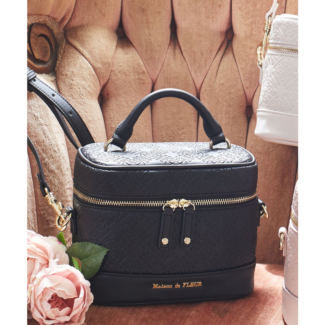 ショルダーバック ショルダーバック 薔薇 手描き トールペイント