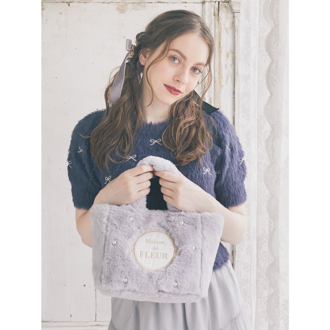 メゾン ド フルール Maison de FLEUR EC限定 ファー2Wayトートバッグ