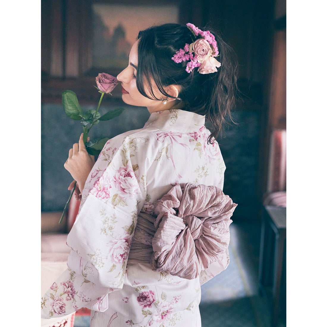 メゾン ド フルール Maison de FLEUR FLEURリボン浴衣 （ピンク） -靴