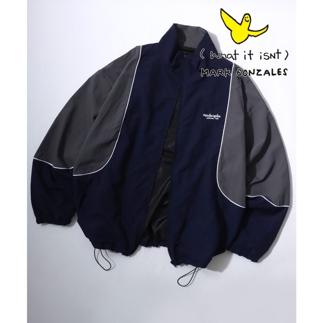 Mark Gonzales オーバーサイズ パイピング ナイロンジャケット