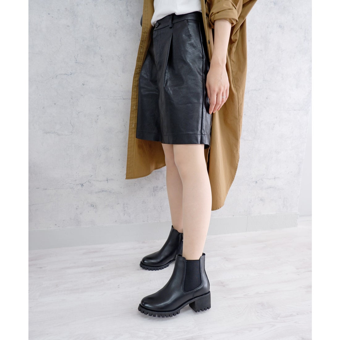 本革】 3E サイドゴアブーツ 55083 （ブラック） -モードカオリ MODE