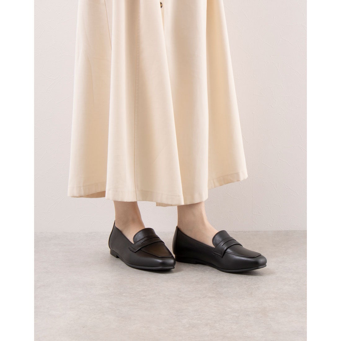 本革】 スクエアコインローファー 6711 （ブラッククロコ） -モード