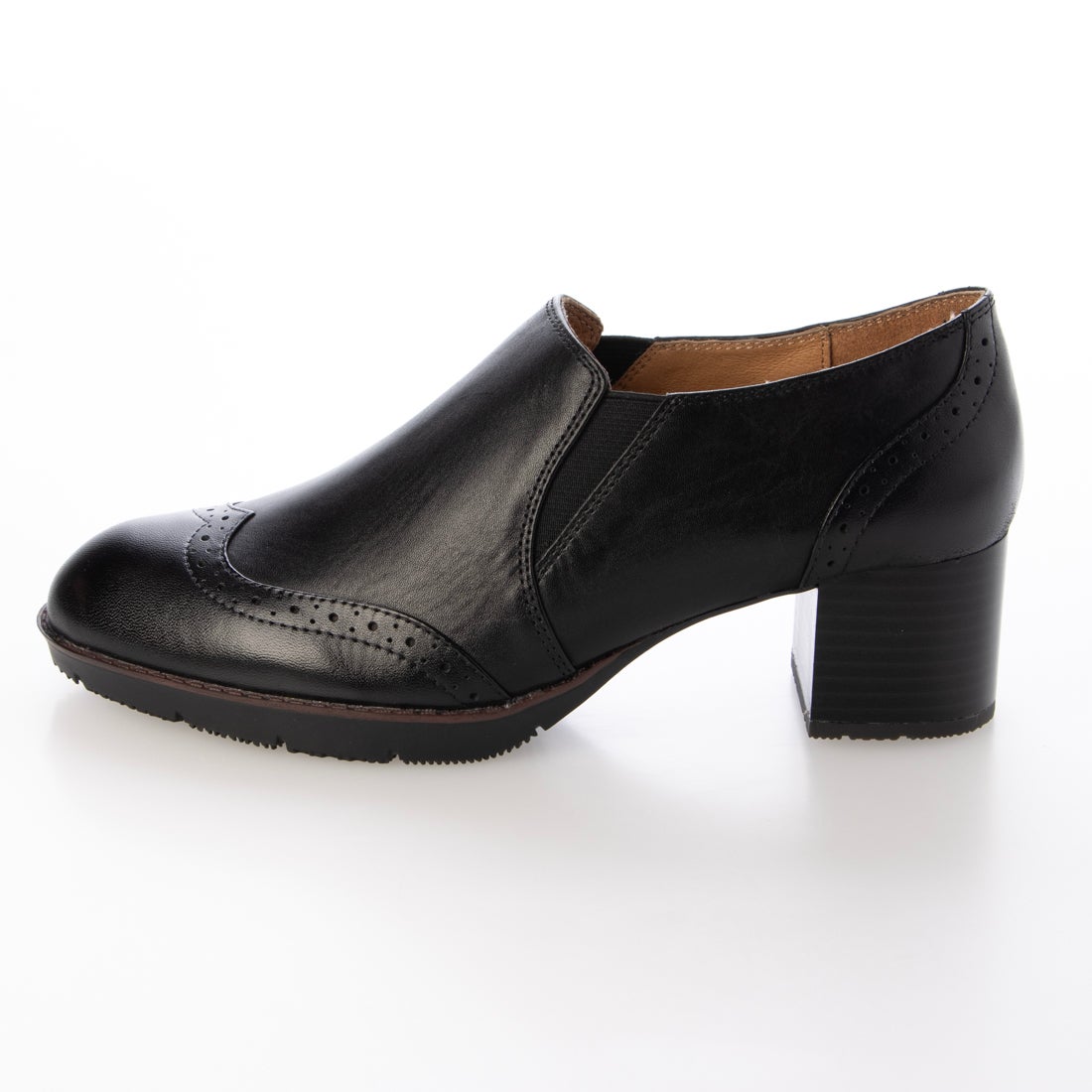 本革】 ウィングチップサイドゴアブーティ 21514 （ブラック） -モード