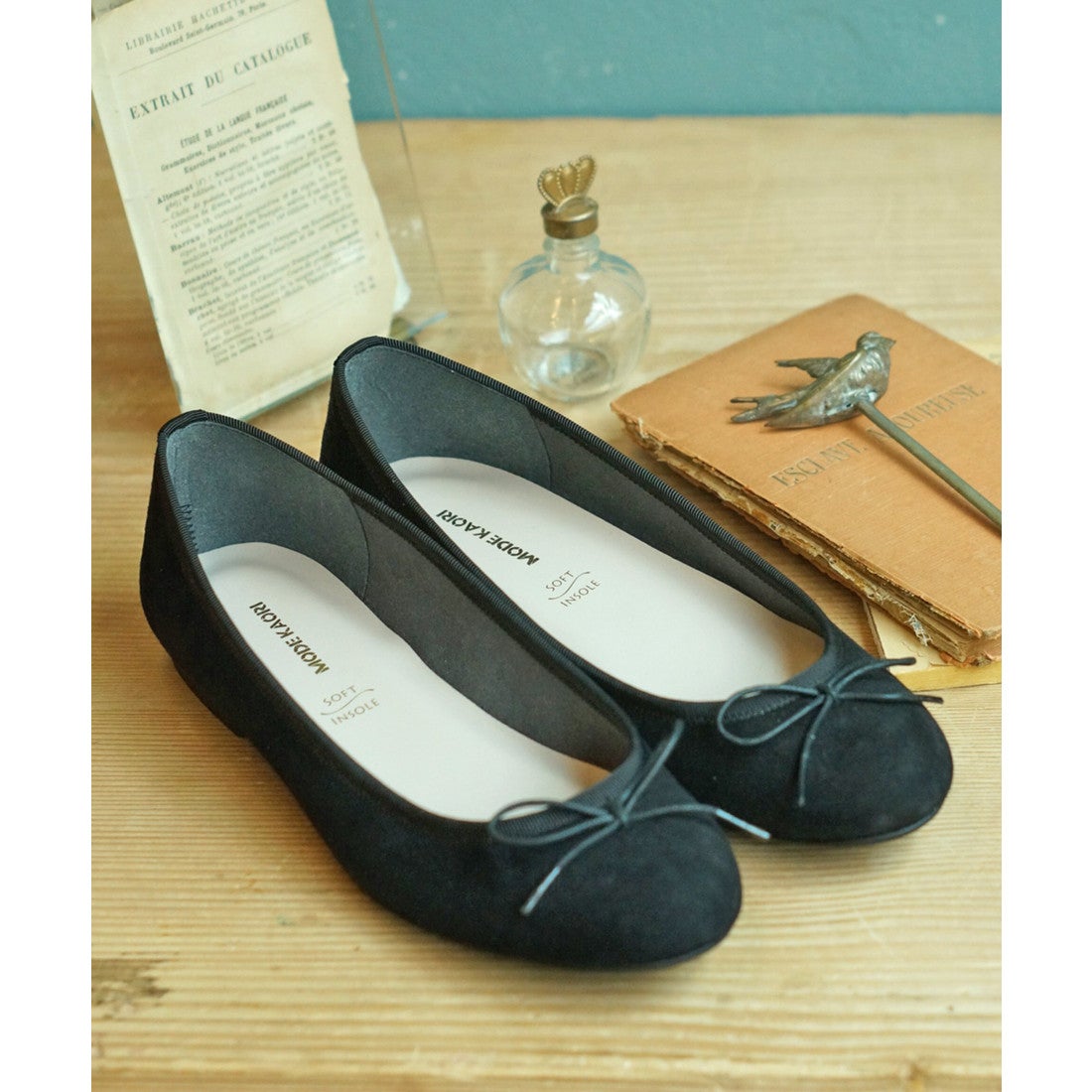 本革】 撥水 バレエシューズ 15000 （ブラック） -モードカオリ MODE