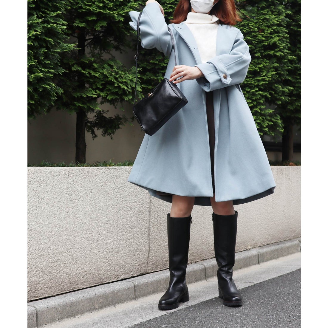 本革】 【防滑 断熱】ストレートブーツ 21456 （ブラック） -モード