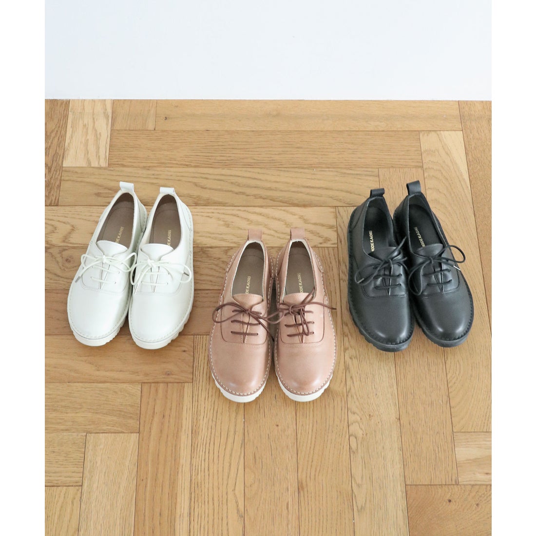 本革】【4E】撥水スニーカー 6136 （ブラック） -モードカオリ MODE