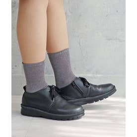 本革】 【4E】撥水レースアップスニーカー 6132 （ブラック） -モード