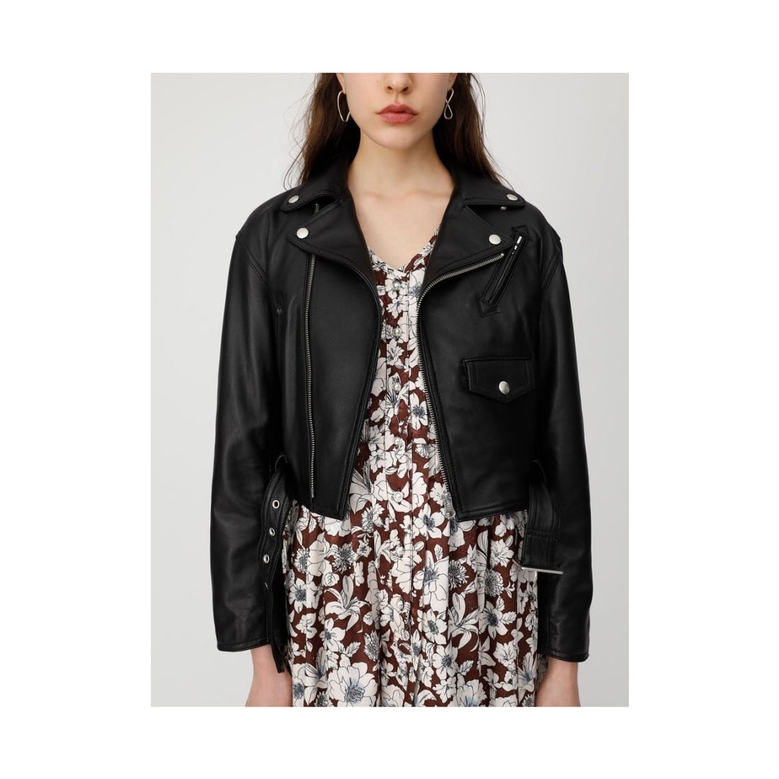 MOUSSY moussy LEATHERライダースジャケット ブラック -アウトレット