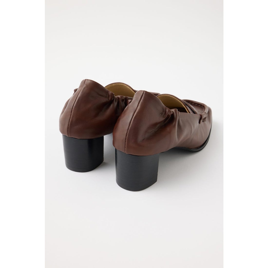 マウジー MOUSSY SQUARE TOE LOAFER ヒール （BLK） - ファッション