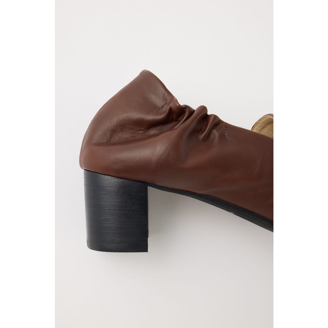 マウジー MOUSSY SQUARE TOE LOAFER ヒール （BLK） - ファッション