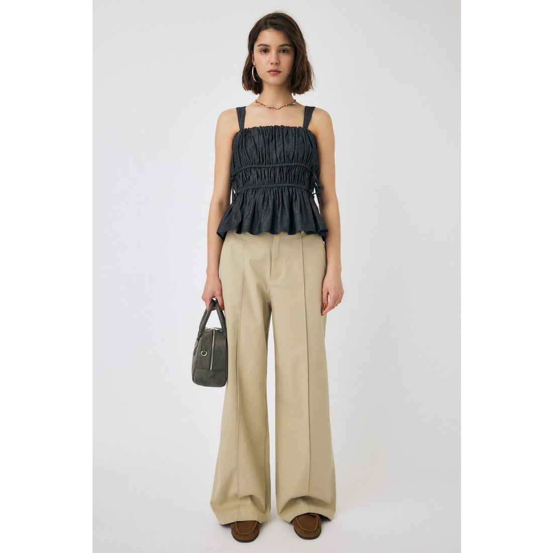 マウジー MOUSSY DENIM LIKE GABBY キャミ （L/BLK1） - ファッション