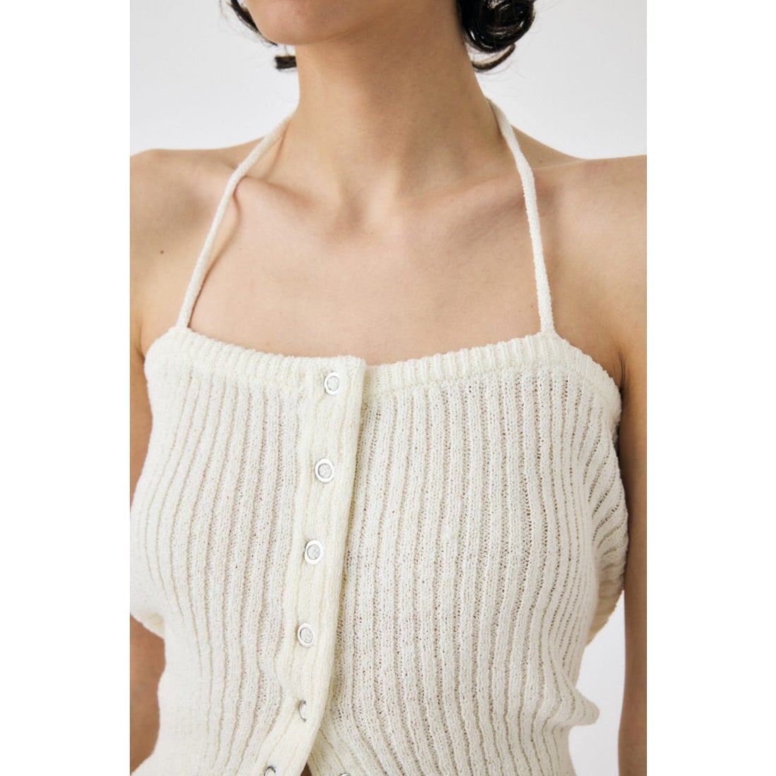 MOUSSY FRONT BUTTON ニットキャミ BLK -ファッション通販 FASHION WALKER