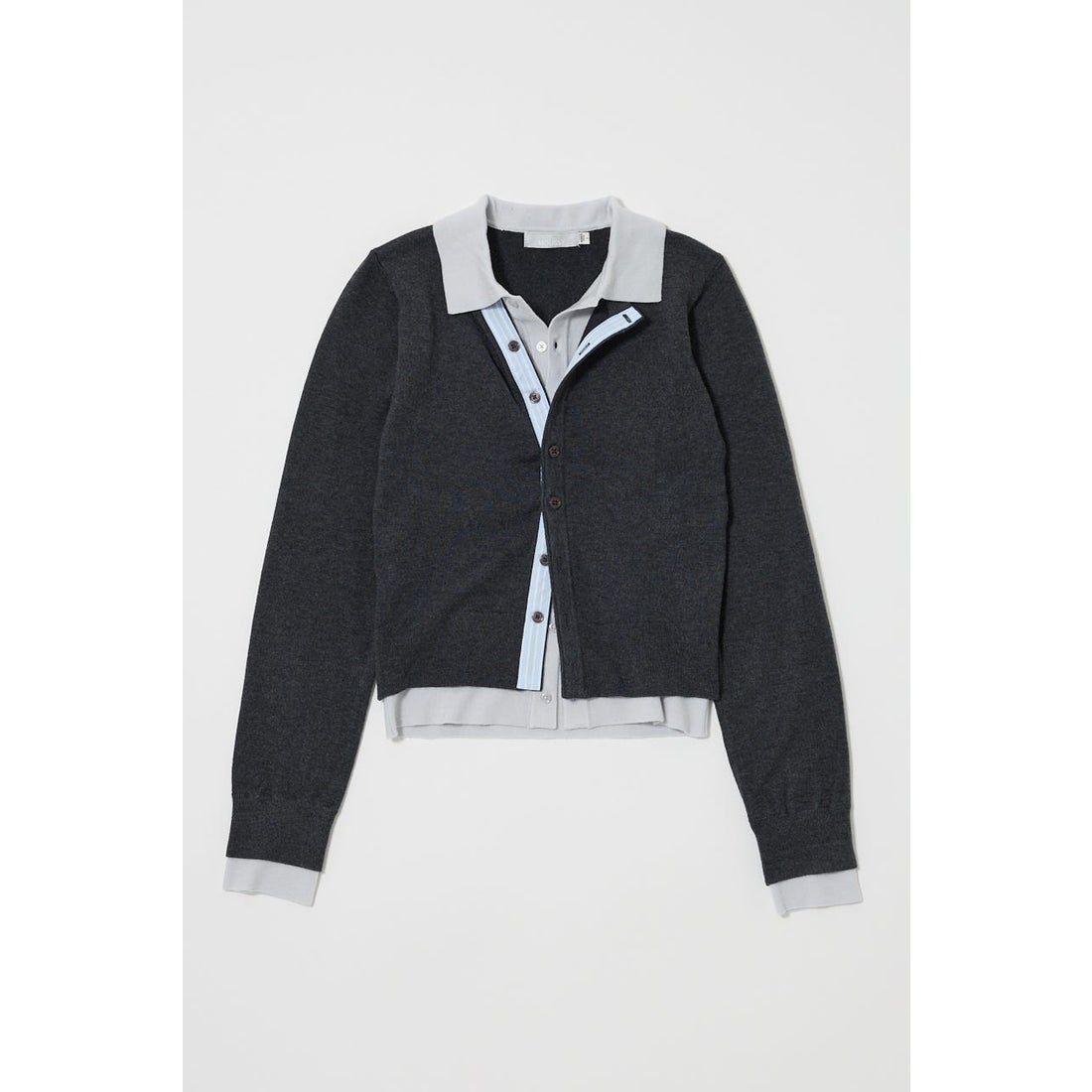 マウジー MOUSSY DOUBLE LAYERED ニットシャツ （C.GRY