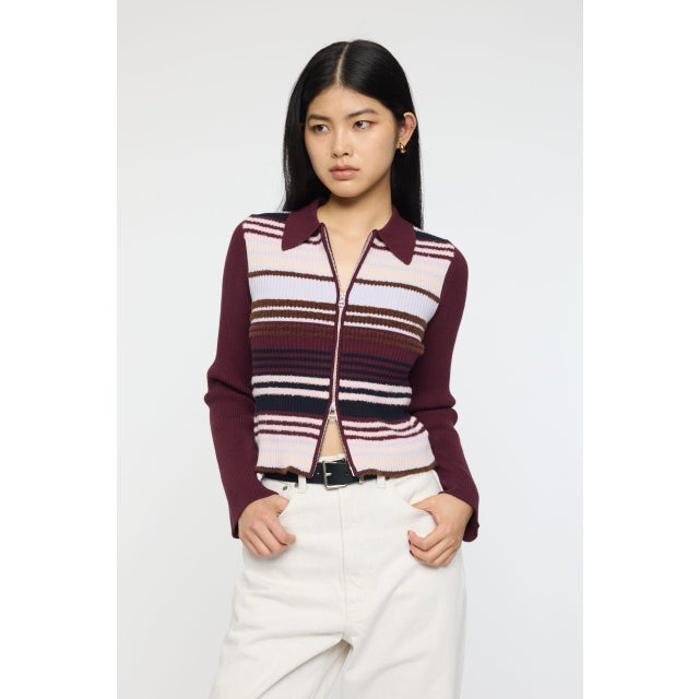 マウジー MOUSSY DOUBLE LAYERED ニットシャツ （C.GRY